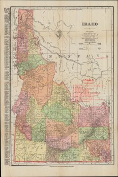 1910 Rand McNally Pocket Map of Idaho