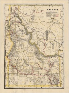 1902 Cram Railroad and Shipping Guide Map of Idaho