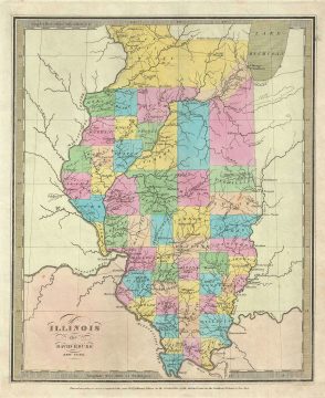 1834 Burr Map of Illinois