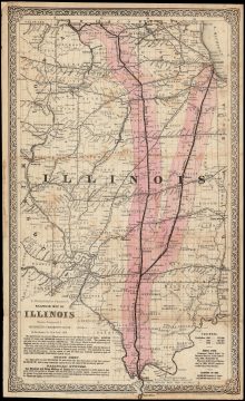 1861 Colton Railroad Map of Illinois (scarce 1861 first state)