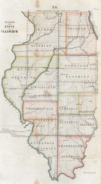 1845 Conway Land Survey Map of Illinois