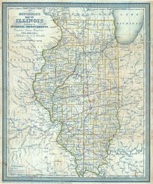 1838 Mitchell Map of Illinois