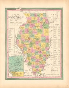 1846 Mitchell Map of Illinois