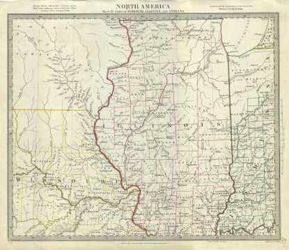 1833 S.D.U.K. Map of Illinois, Missouri, Iowa and Indiana