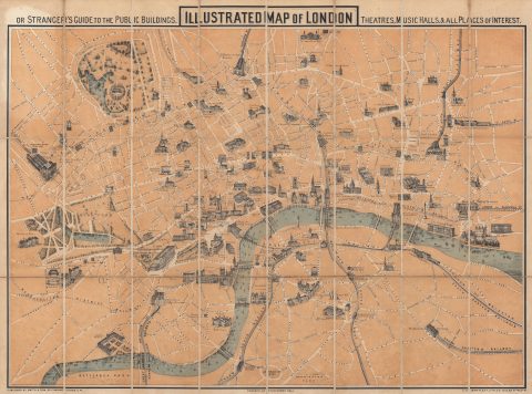 1867 Bartlett Pictorial Map of London