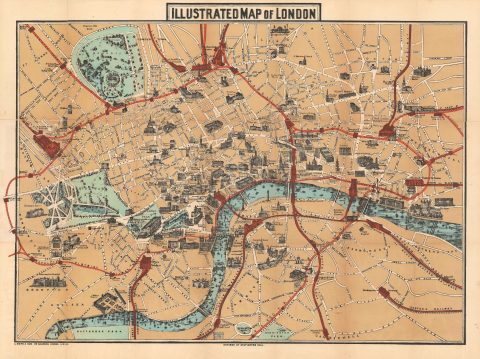 1887 Charles Smith Pictorial Map of London