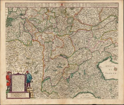 1671 Danckerts / De Wit Travelers' Road Map of the Holy Roman Empire