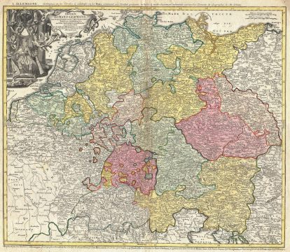 1740 Homann Map of the Holy Roman Empire ( Germanic Empire )