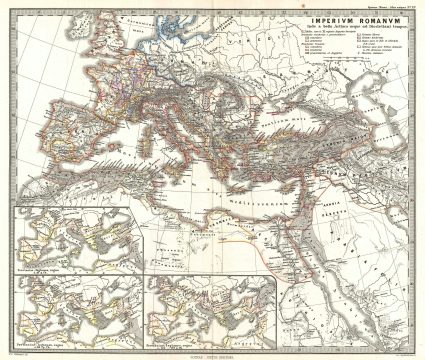 1865 Spruner Map of the Roman Empire under Diocletian