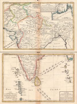 1780 Raynal / Bonne Map of India