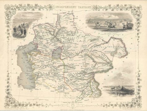 1851 Tallis and Rapkin Map of Independent Tartary (Central Asia)