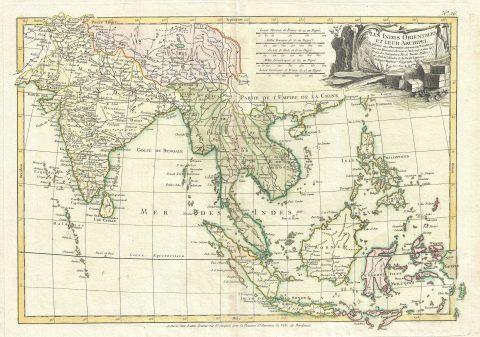 1783 Janvier Map of India, the East Indies, and the Philippines