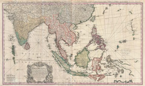 1748 Homann Heirs Map of India, Southeast Asia, and the East Indies