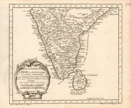 1780 Bellin Map of India