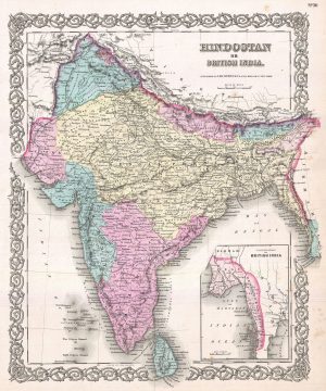 1855 Colton Map of India
