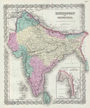 1856 Colton Map of India
