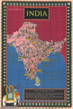 1947 Alf Cooke Map of India, Economic Production