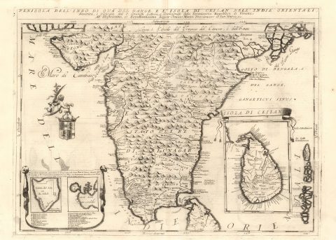 1692 / 1696 Coronelli Map of India