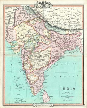 1850 Cruchley Map of India