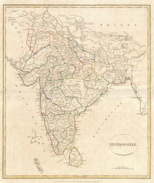 1799 Clement Cruttwell Map of Hindoostan