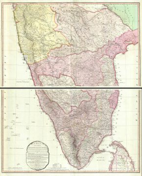 1800 Faden and Rennell Map of India