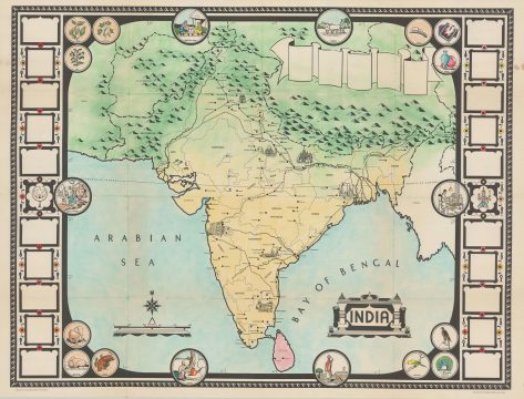 1946 Friendship Press Pictorial Map of India - PROOF STATE