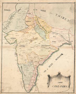 1803 German Manuscript Map of India