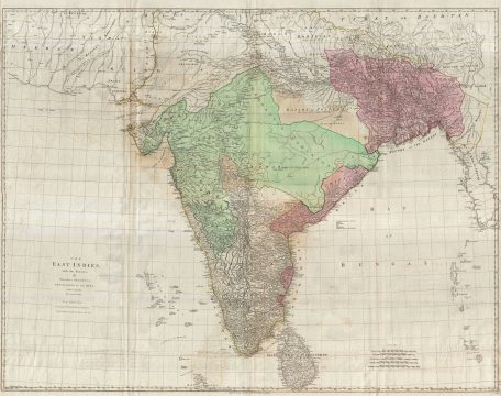 1794 Jeffreys Wall Map of India and Ceylon