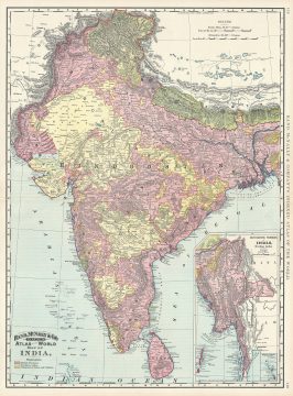 1892 Rand McNally Map of India