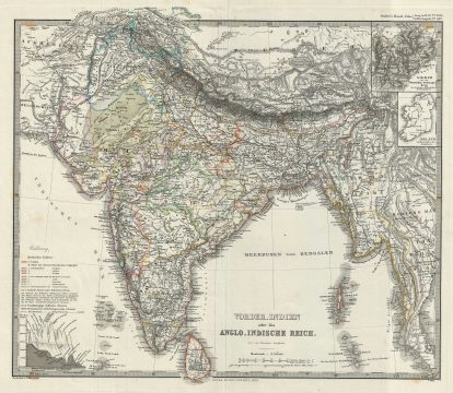 1873 Stieler Map of the Indian Subcontinent