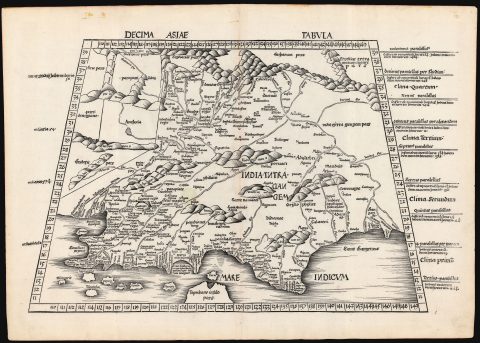 1513 Waldseemuller / Ptolemy Map of India