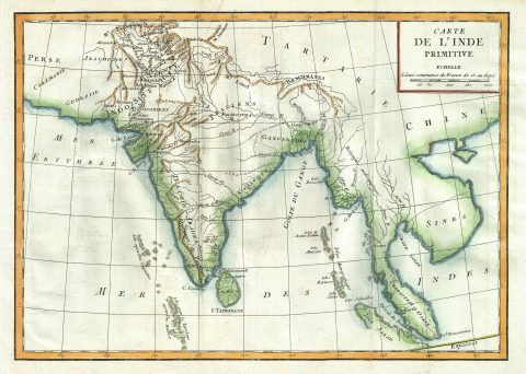 1770 Delisle de Sales Map of Ancient India