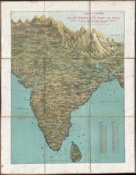 1857 Read's Bird's Eye View Map of India
