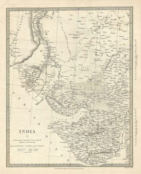 1833 S.D.U.K. Subscriber's Edition Map of Western India (Gujarat)