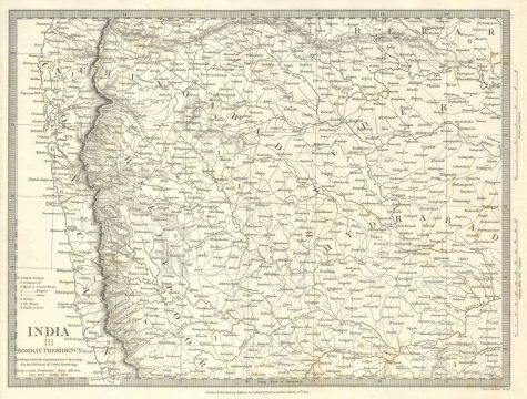 1834 S.D.U.K. Map of Bombay Presidency and Goa, India