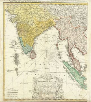 1748 Homann Heirs Map of India and Southeast Asia