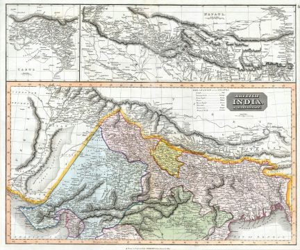 1814 Thomson Map of Northern India and Nepal