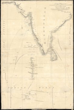 1811 Horsburgh Blueback Chart of the Indian Ocean and Coasts