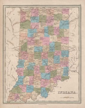 1846 Bradford Map of Indiana