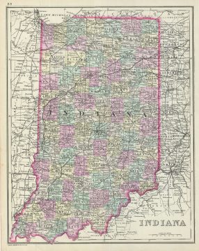 1887 Bradley Map of Indiana