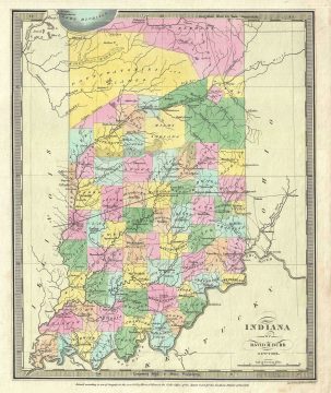 1833 Burr Map of Indiana