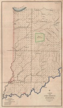 1845 General Land Office Map of Indiana