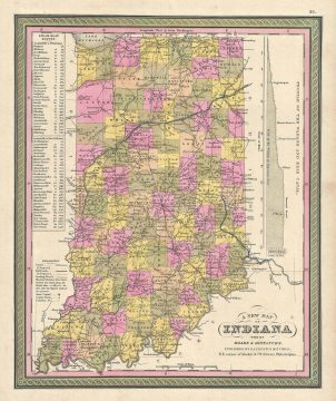 1849 Mitchell Map of Indiana