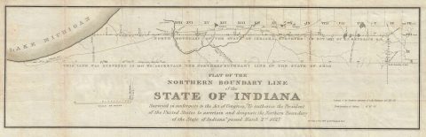 1828 Kendrick Map of the Northern Border of Indiana