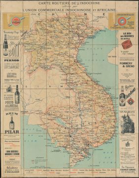 1926 L'U.C.I.A. Advertising Road Map of Vietnam / French Indochina
