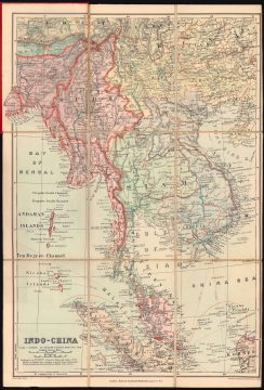 1909 Stanford Map of Southeast Asia: Thailand, Malaysia, Vietnam, Laos