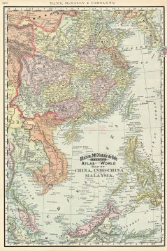 1895 Rand McNally Map of China, Southeast Asia, and the Philippines