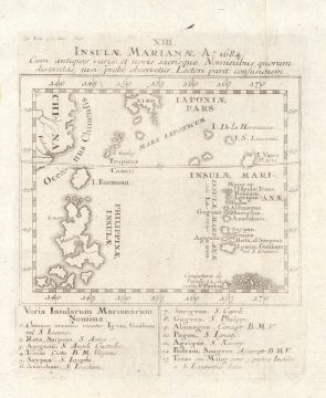 1726 Stocklein / Klein Map of the Mariana and Philippine Islands