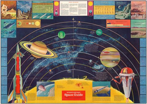 1958 Western Printing and Lithographing Map of the Solar System