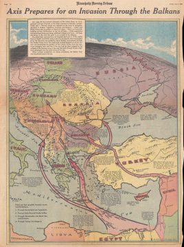 1943 Owens Map of the Possible Allied Invasion of the Balkans